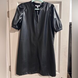 Steve Madden Black Faux Leather Mini Dress